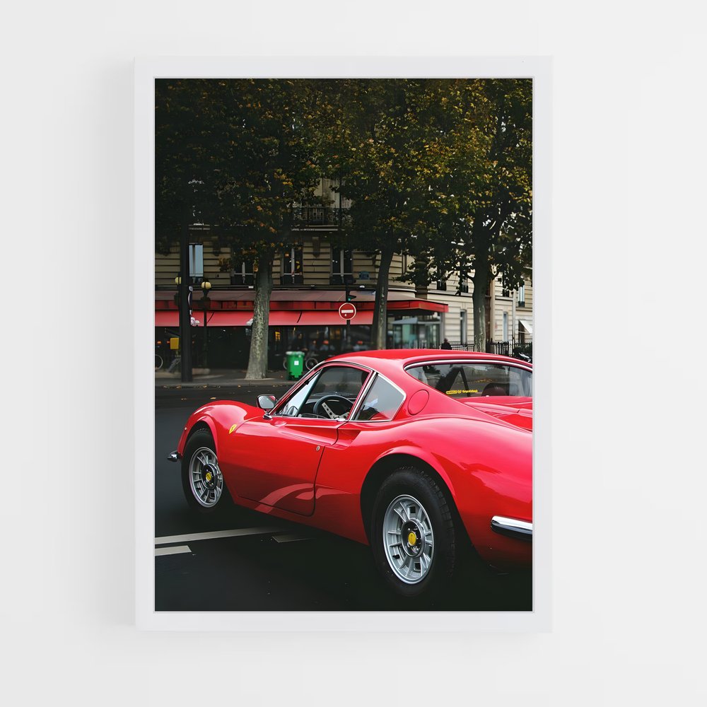 Poster Ferrari Rouge 246 GT (vue 3)